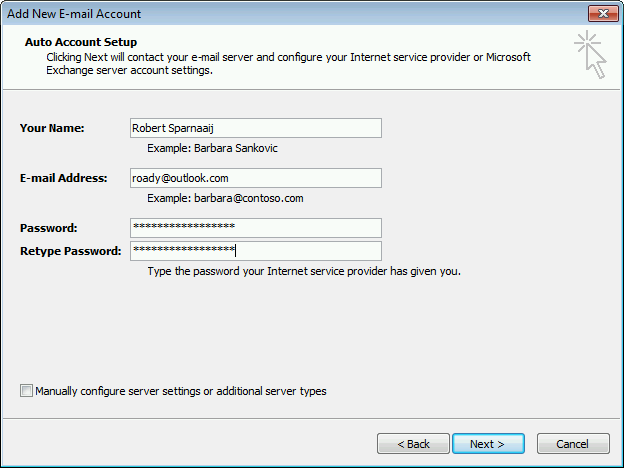 internal and external url for office 365 exchange mac